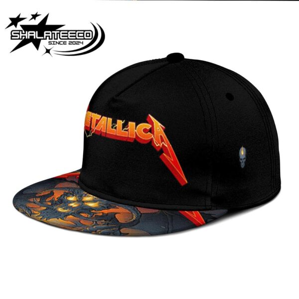 Metallica M72 World Tour Minneapolis Pop Up Shop Merch Poster For Minneapolis MN US On August 16 And 18 M72 North American Tour 2024 Skull Fire Dragon Merchandise Snapback