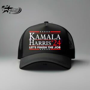 Kamala Harris 24 Lets Finish The Job Trucker Hat