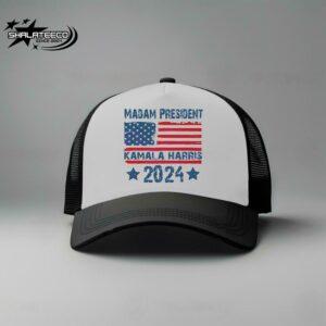 Madam President Kamala Harris 2024 US Flag Trucker Hat