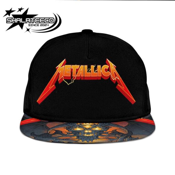 Metallica M72 World Tour Minneapolis Pop Up Shop Merch Poster For Minneapolis MN US On August 16 And 18 M72 North American Tour 2024 Skull Fire Dragon Merchandise Snapback