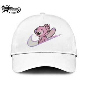 Swoosh Logo Angel Stitch Behind Lio And Stitch Embroidery Merchandise Hat-Cap