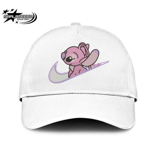 Swoosh Logo Angel Stitch Behind Lio And Stitch Embroidery Merchandise Hat-Cap