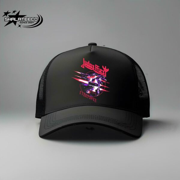 The Sin After Sin Gold Judas Priest’s 45th Anniversary A gold Judas Priest Logo Trucker Hat