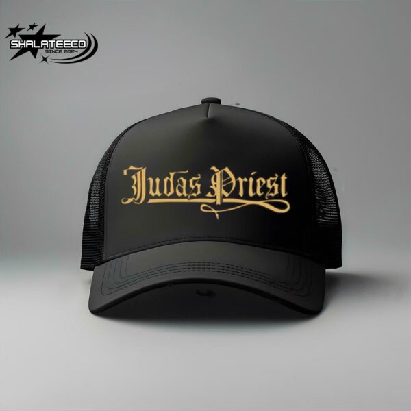 The Sin After Sin Gold Judas Priest’s 45th Anniversary Sin A Gold Judas Priest Logo Trucker Hat